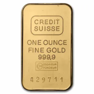 1 oz Vintage Gold Bar Credit Suisse 1 oz Vintage Gold Bar Credit Suisse