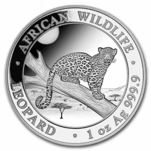 2021 1 oz African Wildlife Somalian Leopard Silver Coin (BU) 2021 1 oz African Wildlife Somalian Leopard Silver Coin (BU)