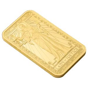 1 oz PAMP Suisse Lady of Justice Gold Bar in Assay 1 oz PAMP Suisse Lady of Justice Gold Bar in Assay